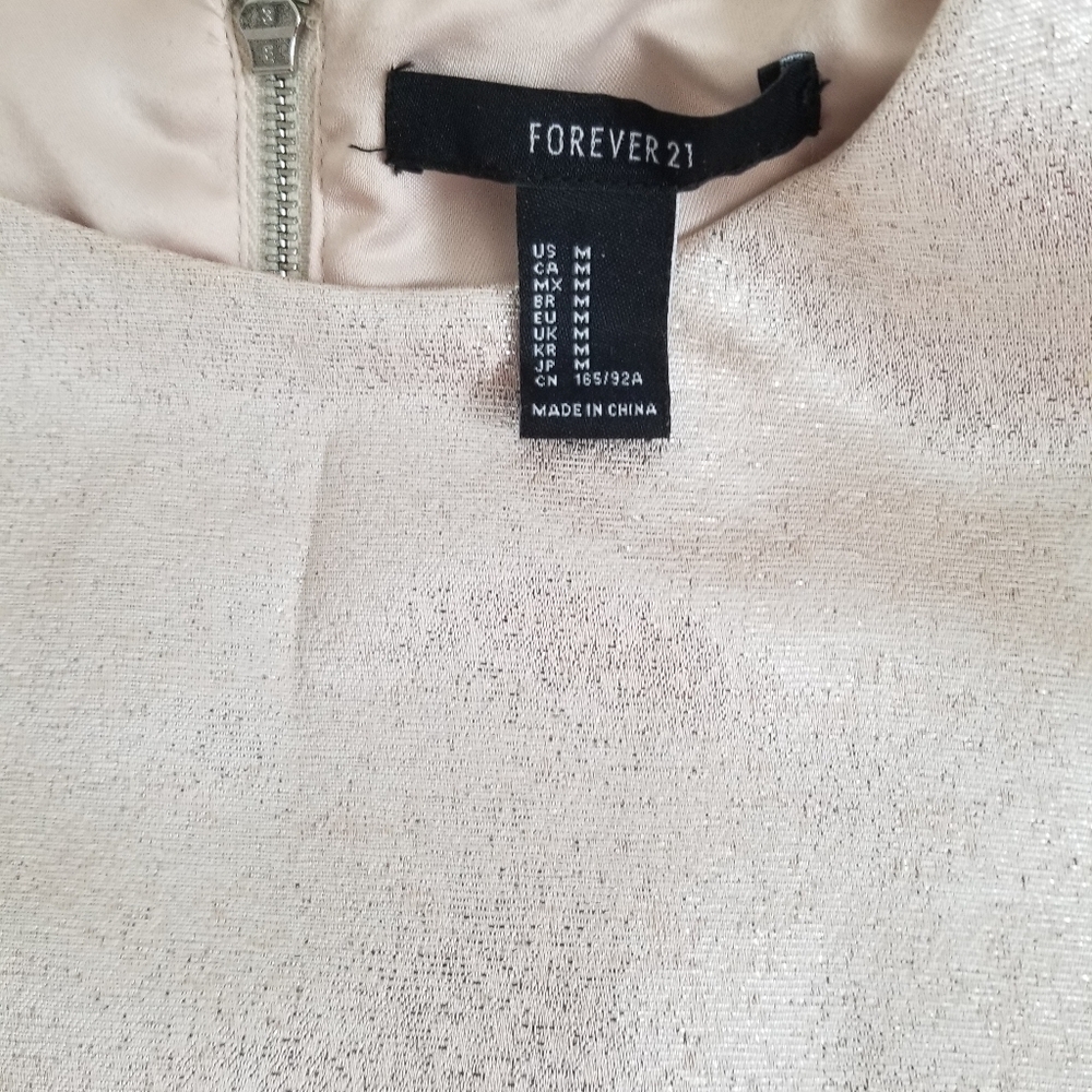 Forever 21 Women's Cream Shimmery Dress